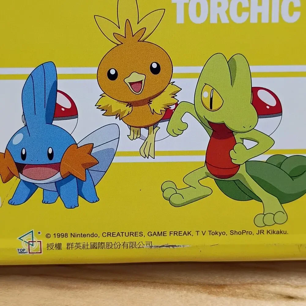 Pokemon Pencil Case Tin Yellow 1998 Pikachu Mudkip Torchic Treecko RARE